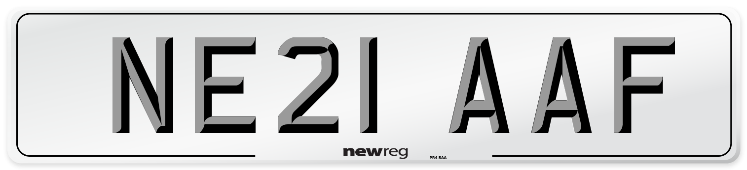 NE21 AAF Number Plate from New Reg